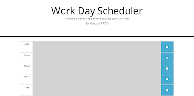 Work Day Scheduler